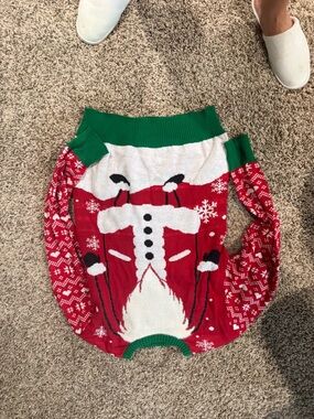 Hallmark Red, White & Green Santa Graphic Crewneck ugly Christmas sweater